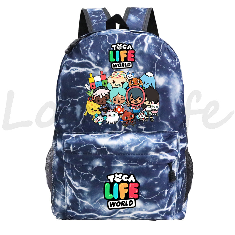 Game Toca Life World School Backpack Students Boys Girls School Bag Women Rucksack Mochila Zipper Bookbag Toca Boca Kids Bagpack