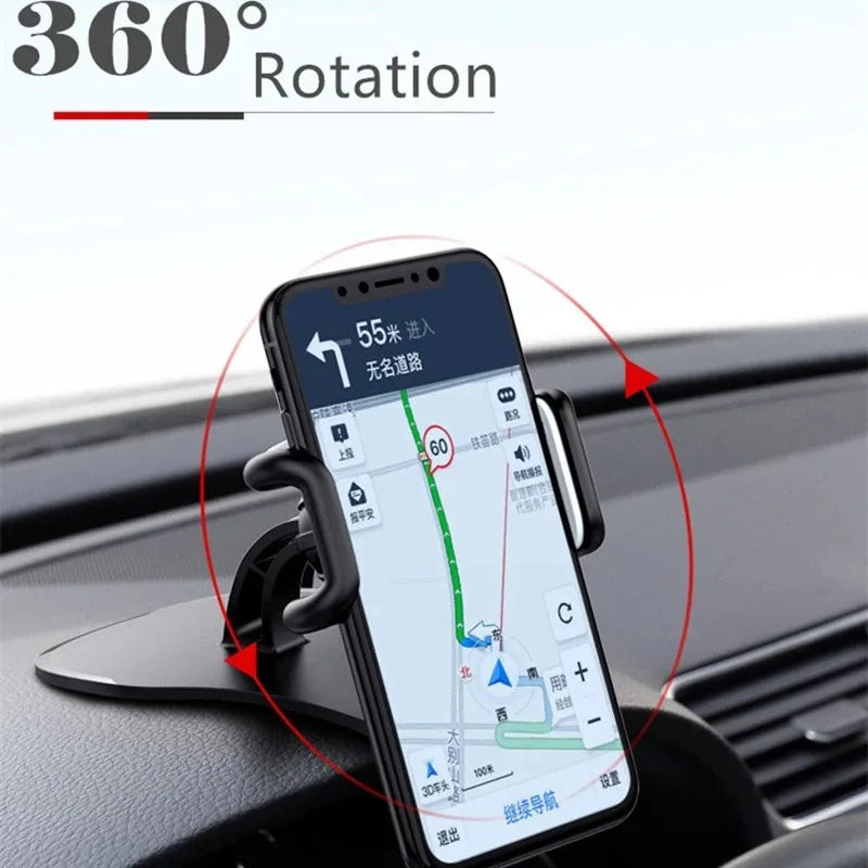 Car Phone Holder Stand Universal Dashboard Car Back-Clip Mount GPS Mobile Phone Support 360 Rotatable Car Bracket for Navigation