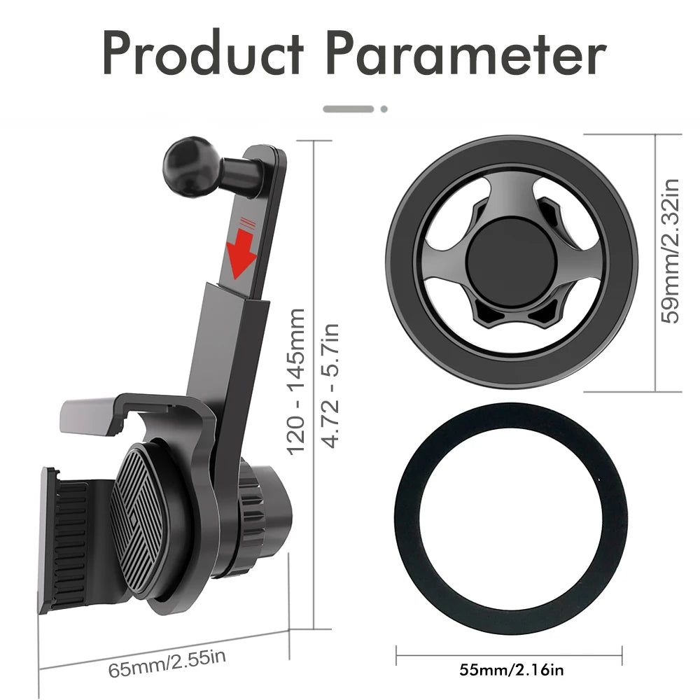 Car Mounted Display Screen Magnetic Mobile Phone Holder 360 Degree Freely Rotation Foldable Mount Usded for Car Electric Vehicle