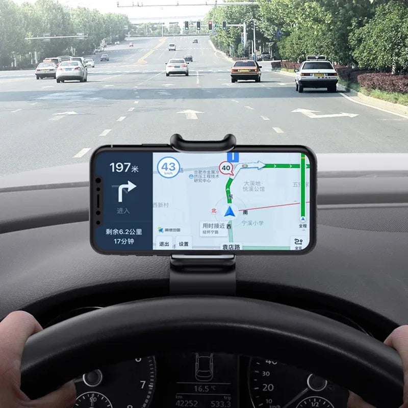 Car Phone Holder Stand Universal Dashboard Car Back-Clip Mount GPS Mobile Phone Support 360 Rotatable Car Bracket for Navigation
