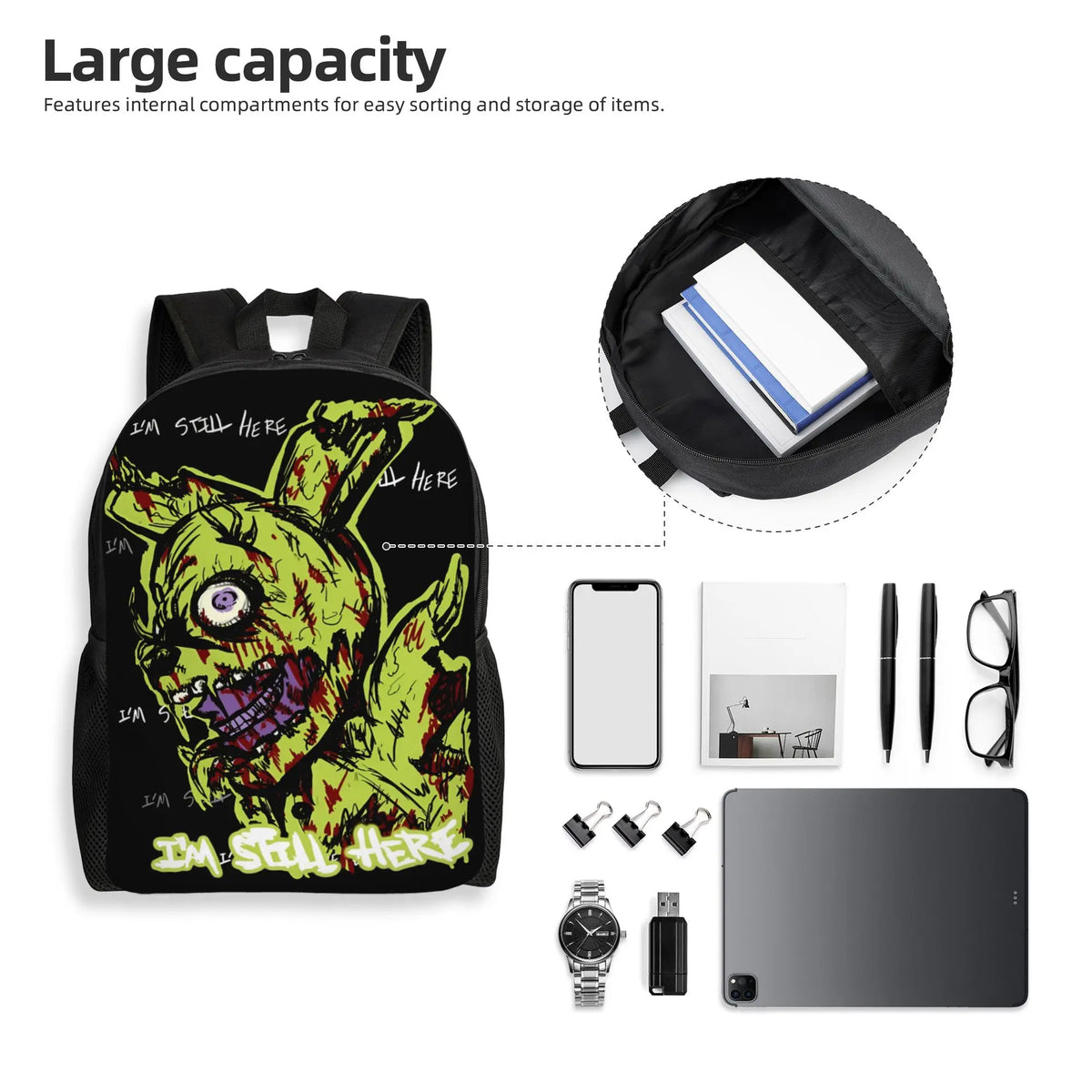 Custom 3D FNAFS Game Backpacks for Girls Boys Thriller Movie School College Travel Bags Women Men Bookbag Fits 15 Inch Laptop
