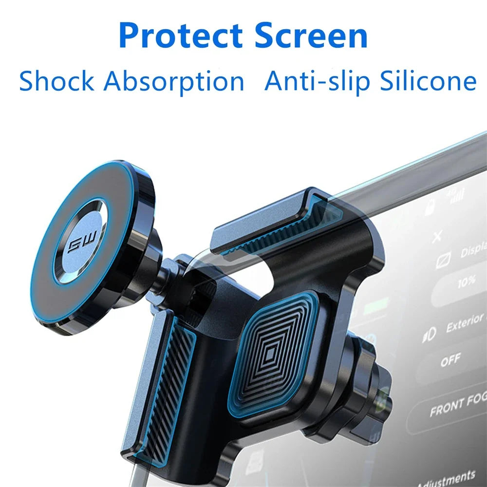 Magnetic Car Phone Holder Mount 360° Rotation Display Screen Side Bracket Stable Stand for Car Interior Accessories Easy Install