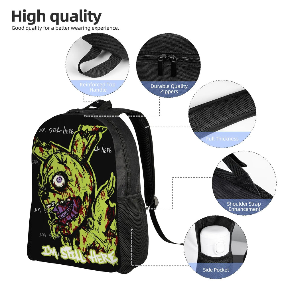 Custom 3D FNAFS Game Backpacks for Girls Boys Thriller Movie School College Travel Bags Women Men Bookbag Fits 15 Inch Laptop