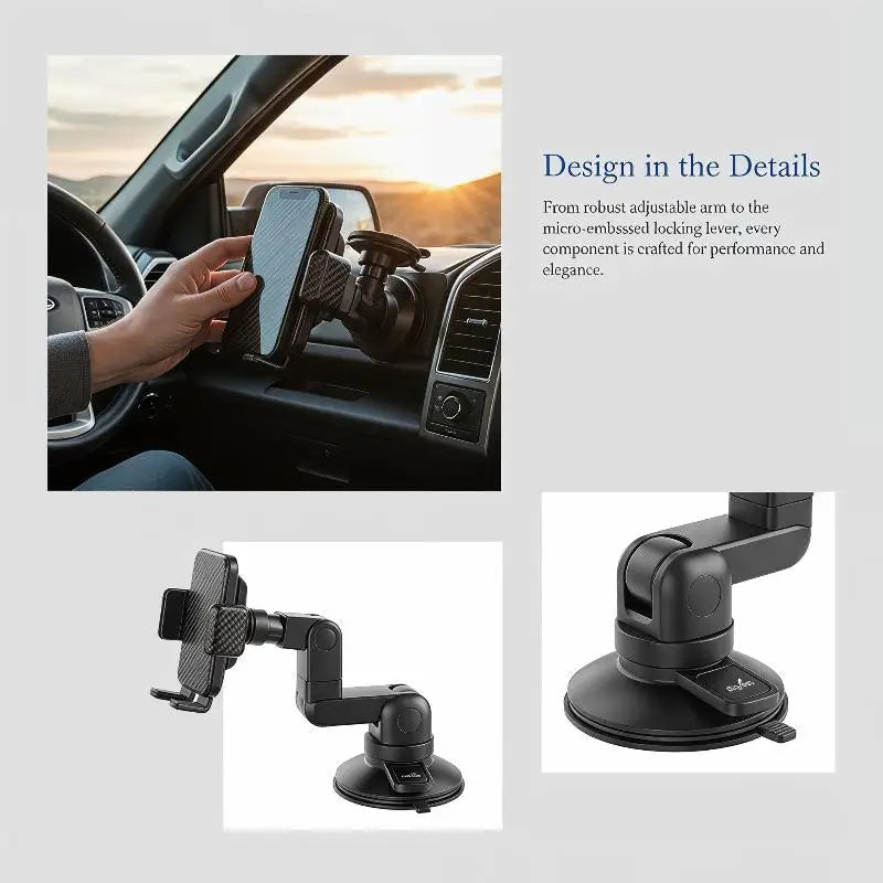 Universal Car Phone Mount with 360° Rotation for Easy Access to GPS and Calls