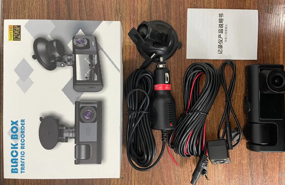 2.0Inch Car DVR Dash Cam HD Dash Camera Three Way Lens Video Recorder 1080P Black Box Cycle Recording Dashcam Camcorder