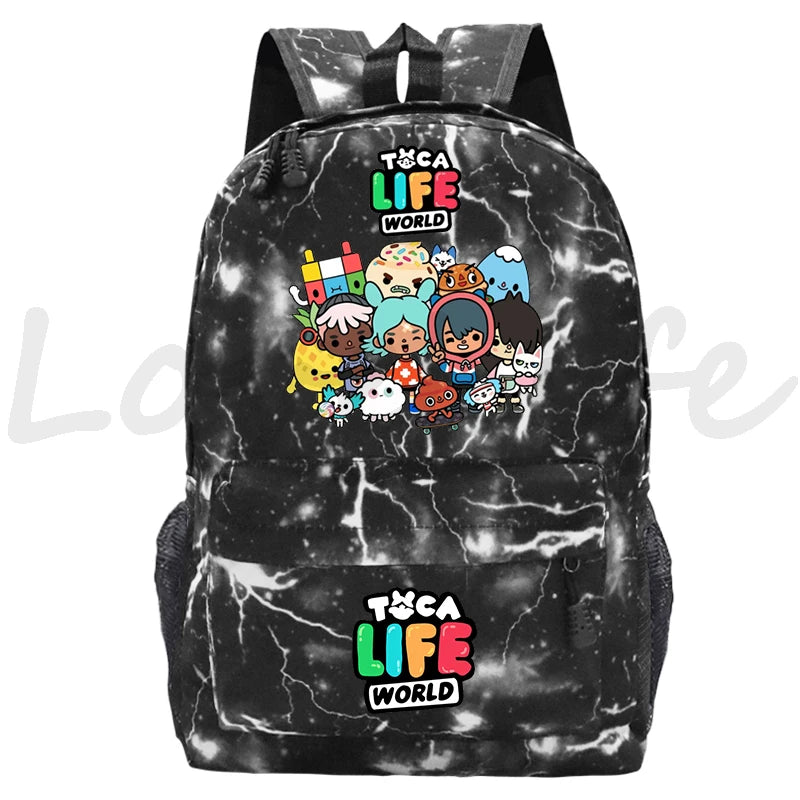 Game Toca Life World School Backpack Students Boys Girls School Bag Women Rucksack Mochila Zipper Bookbag Toca Boca Kids Bagpack