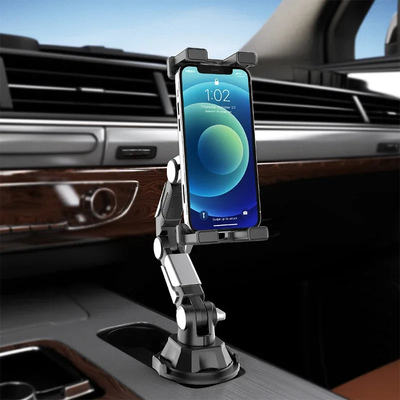 Upgraded Adjustable 360° Car Mount for Mobile Phones & Small Tablets, Convenient for All Vehicles