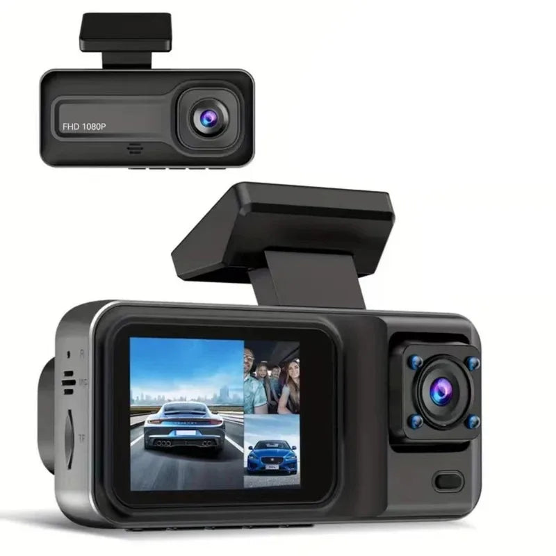 Dash Cam W/ IR Night Vision Loop Recording & 2' IPS Screen 1080P 3 Camera, DVR Recorder, Video Recorder, Vehicle DVR