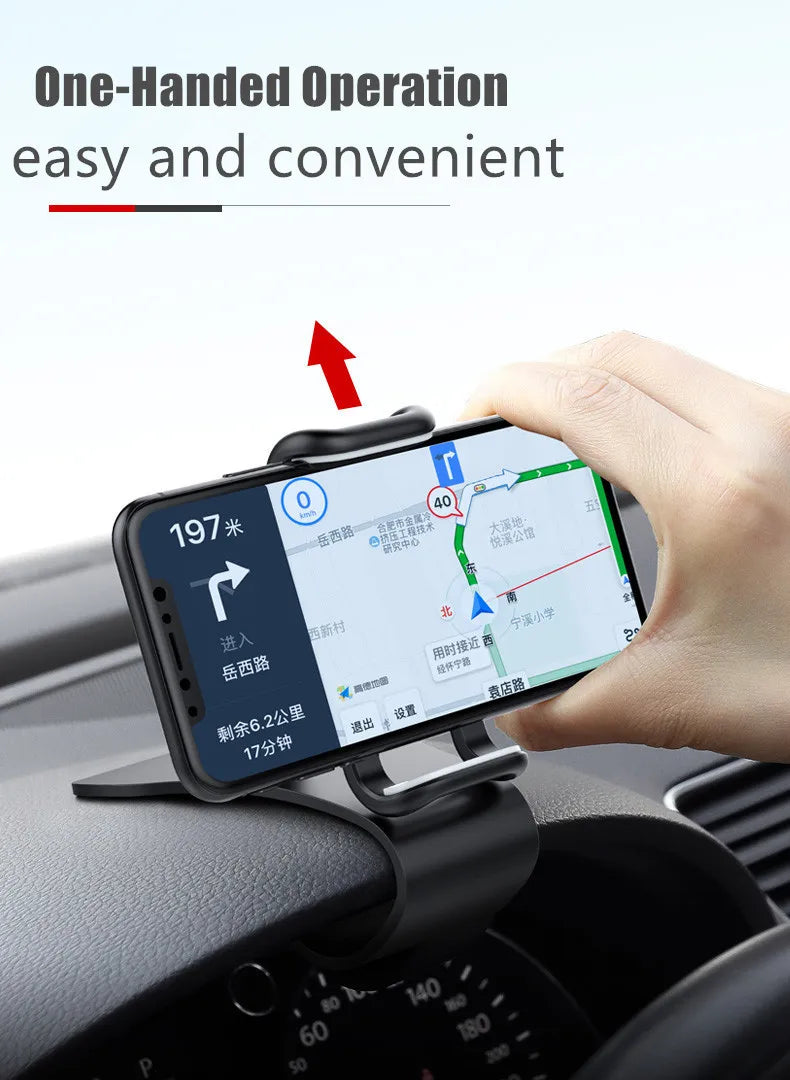 Car Phone Holder Stand Universal Dashboard Car Back-Clip Mount GPS Mobile Phone Support 360 Rotatable Car Bracket for Navigation