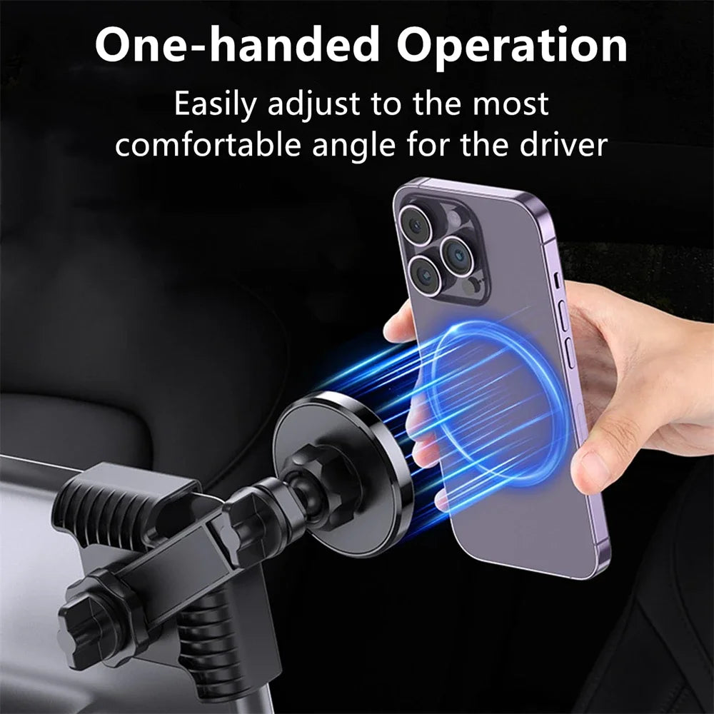 Magnetic Car Phone Holder Mount 360° Rotation Display Screen Side Bracket Stable Stand for Car Interior Accessories Easy Install