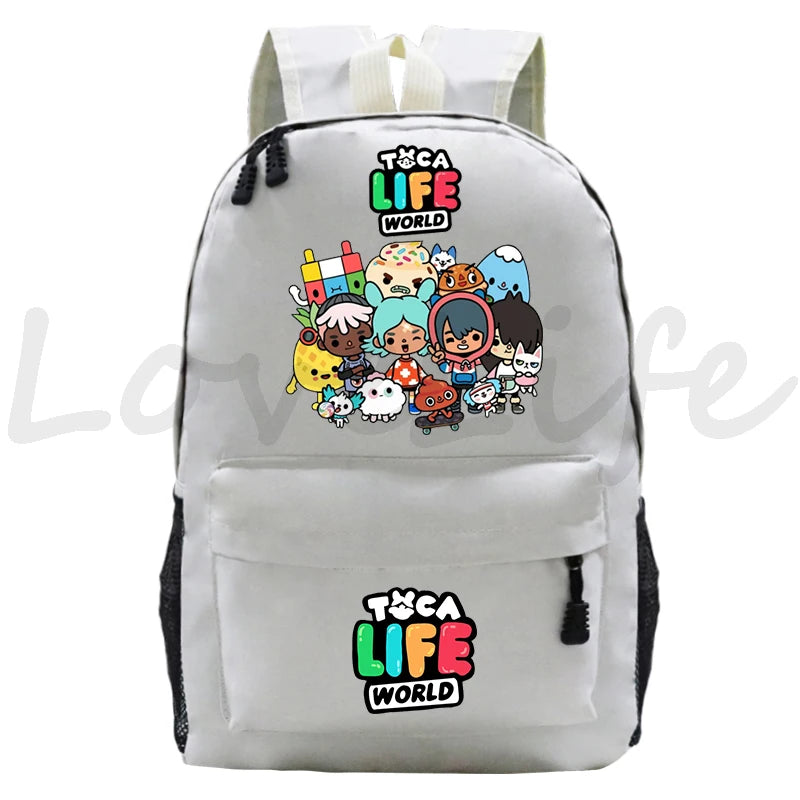 Game Toca Life World School Backpack Students Boys Girls School Bag Women Rucksack Mochila Zipper Bookbag Toca Boca Kids Bagpack