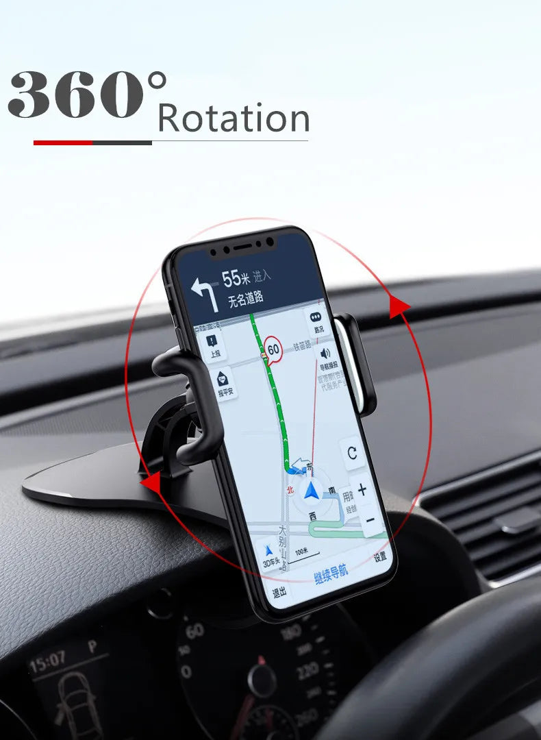 Car Phone Holder Stand Universal Dashboard Car Back-Clip Mount GPS Mobile Phone Support 360 Rotatable Car Bracket for Navigation