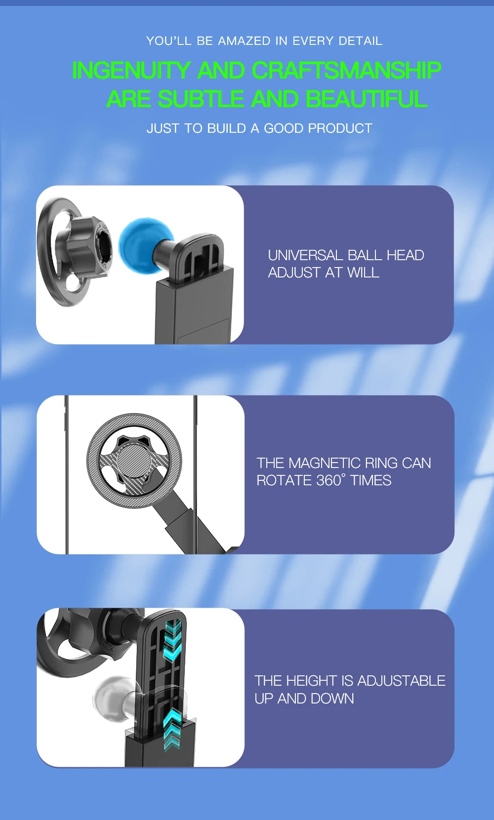 Car Mounted Display Screen Magnetic Mobile Phone Holder 360 Degree Freely Rotation Foldable Mount Usded for Car Electric Vehicle