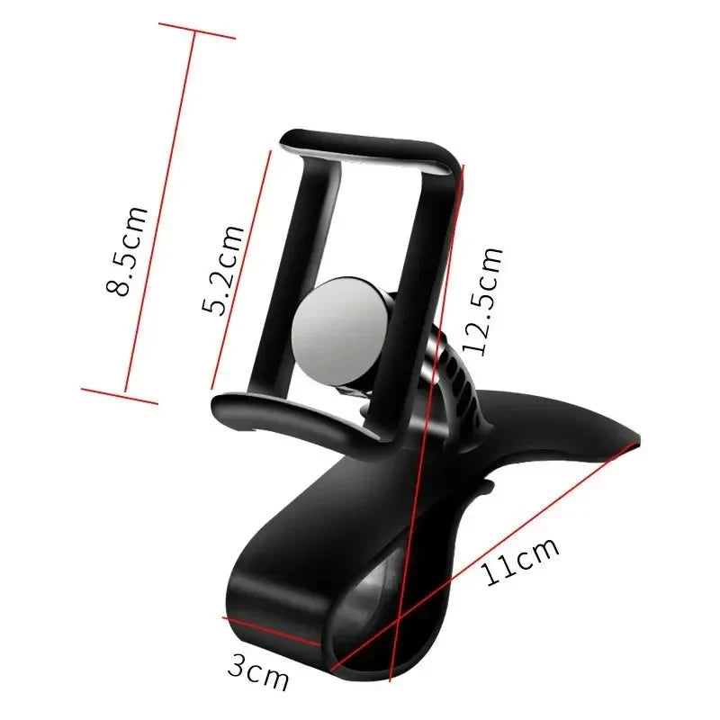 Car Phone Holder Stand Universal Dashboard Car Back-Clip Mount GPS Mobile Phone Support 360 Rotatable Car Bracket for Navigation