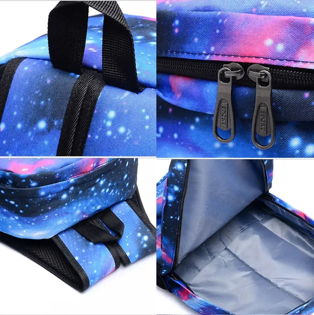 Toca Life World Print Backpack with Lunch Bag & Pencil Case 3pcs Set School Bag Lightweight Student Backpacks Boys Girls Bookbag