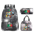 Toca Life World Print Backpack with Lunch Bag & Pencil Case 3pcs Set School Bag Lightweight Student Backpacks Boys Girls Bookbag
