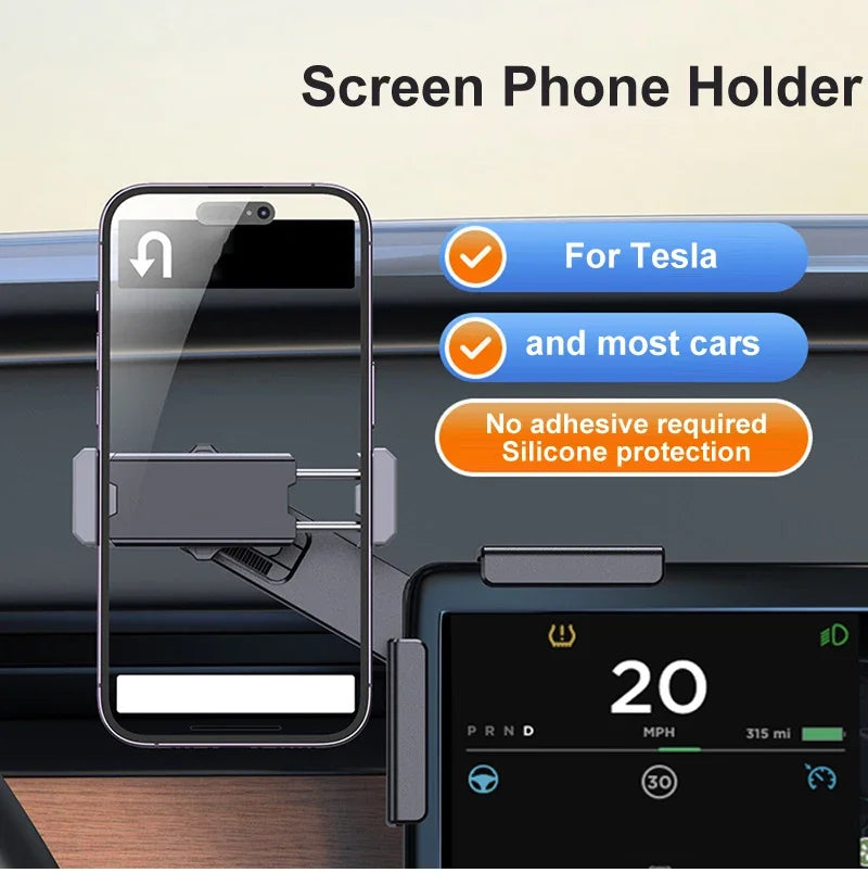 Magnetic Car Phone Holder Mount 360° Rotation Display Screen Side Bracket Stable Stand for Car Interior Accessories Easy Install
