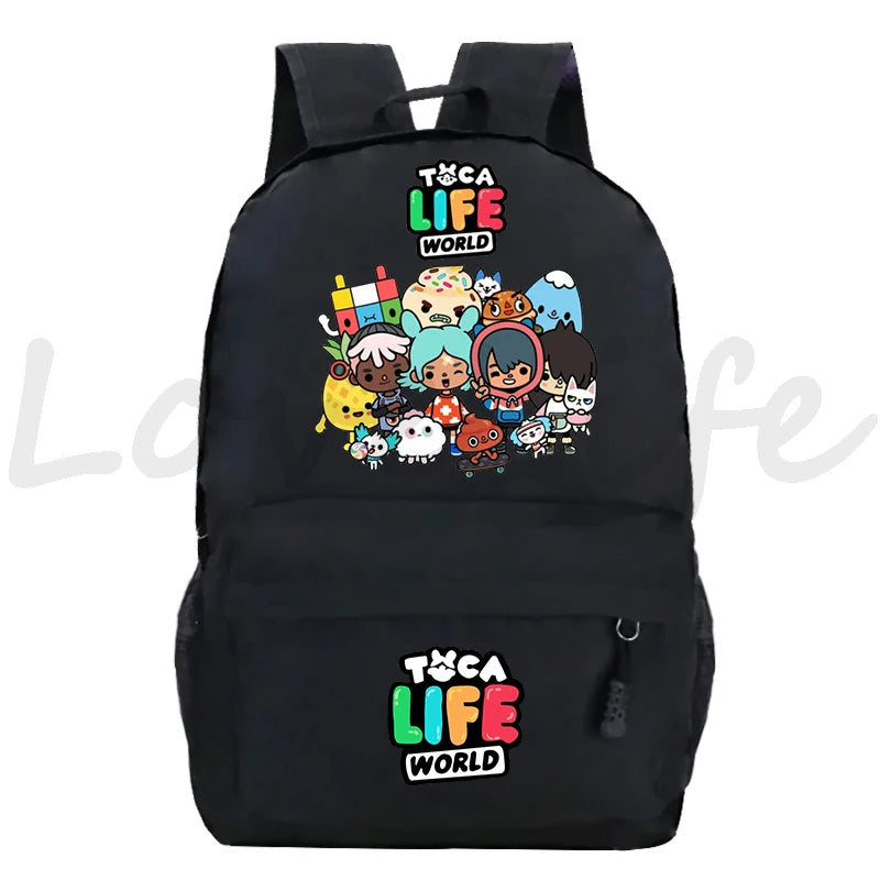 Game Toca Life World School Backpack Students Boys Girls School Bag Women Rucksack Mochila Zipper Bookbag Toca Boca Kids Bagpack
