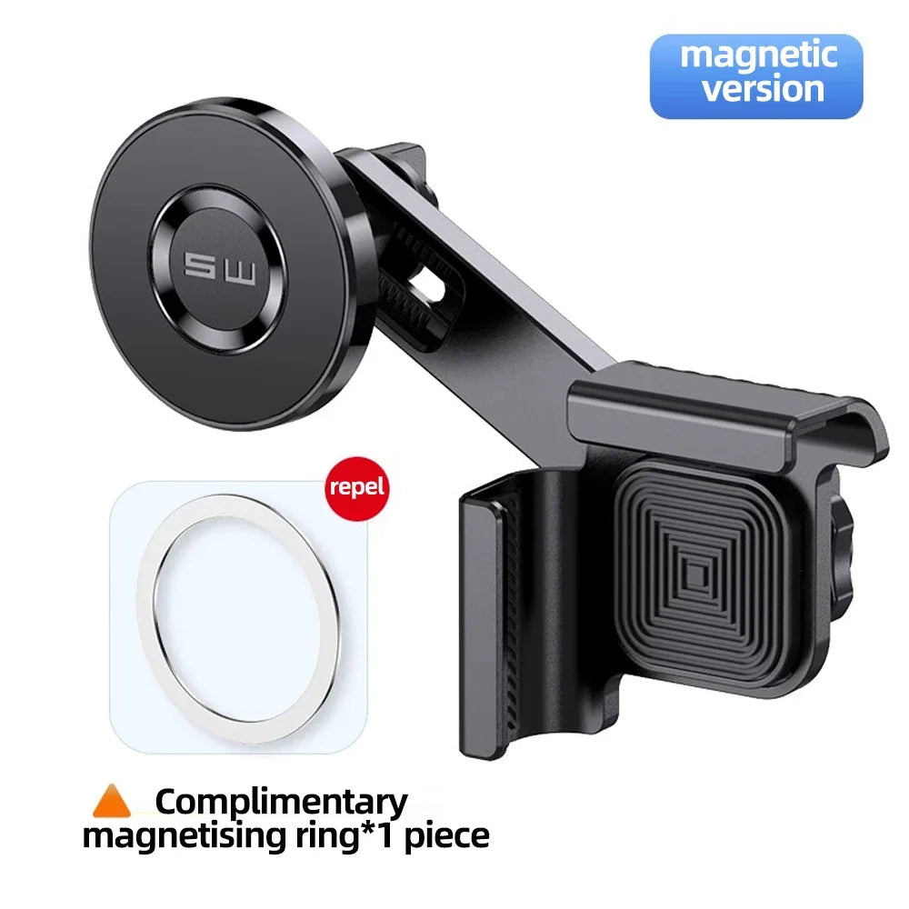 Magnetic Car Phone Holder Mount 360° Rotation Display Screen Side Bracket Stable Stand for Car Interior Accessories Easy Install
