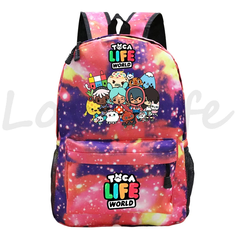 Game Toca Life World School Backpack Students Boys Girls School Bag Women Rucksack Mochila Zipper Bookbag Toca Boca Kids Bagpack