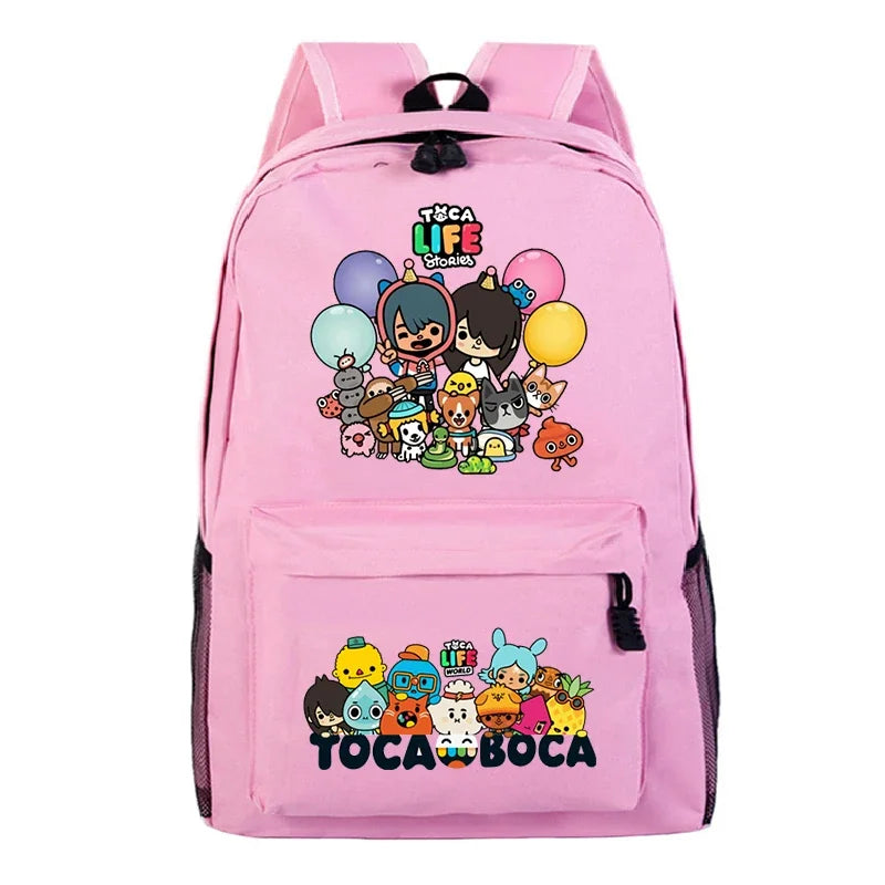Kawaii Toca Life World Print Backpacks Children Casual Bookbag Boys Girls Cartoon School Bag Kids Toca Boca Rucksack Gift Bag