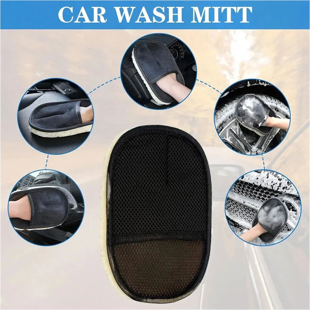 Car Cleaning Brush Cleaner Wool-like Soft Washing Gloves Cleaning Brush Motorcycle Washer Care Automotive Car Styling Body Kits