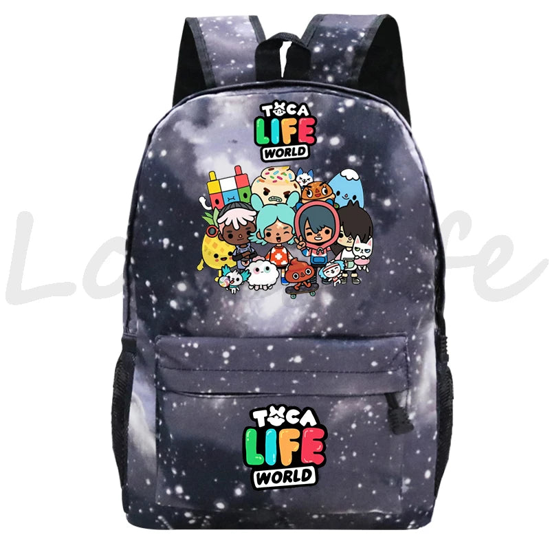 Game Toca Life World School Backpack Students Boys Girls School Bag Women Rucksack Mochila Zipper Bookbag Toca Boca Kids Bagpack