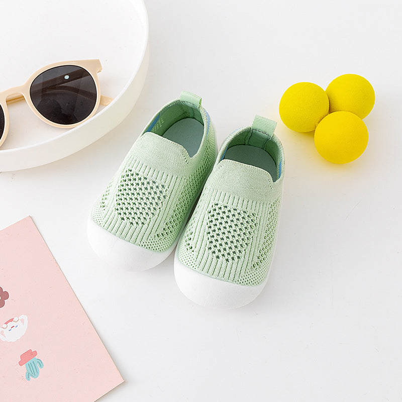 Solid-color baby walking shoes