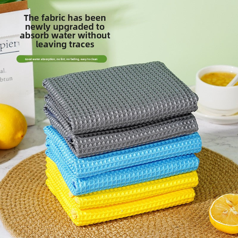 Fiber Waffle Cleaning Towel for Glass Car and Kitchen