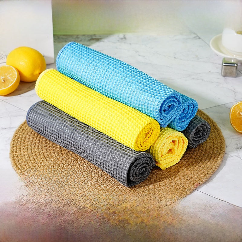 Fiber Waffle Cleaning Towel for Glass Car and Kitchen