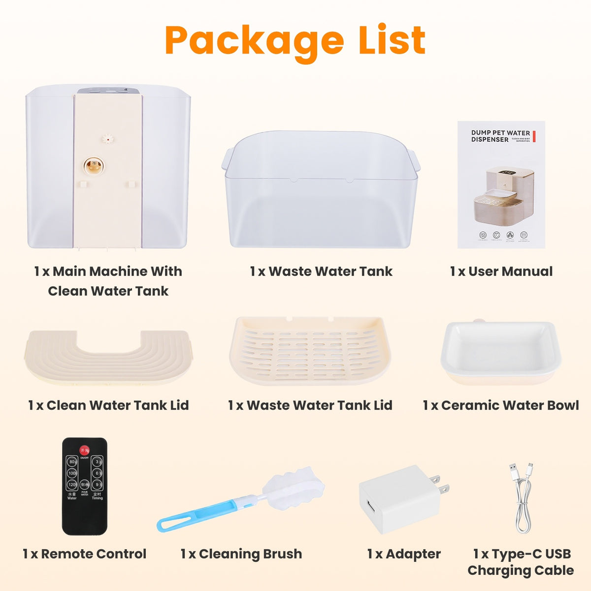 Smart Automatic Pet Water Dispenser, Automatic Pet Water Dispenser with Dual Tank,Dual Tank Filtration 4.5L Cordless Water Fountain with Remote Control for Pets