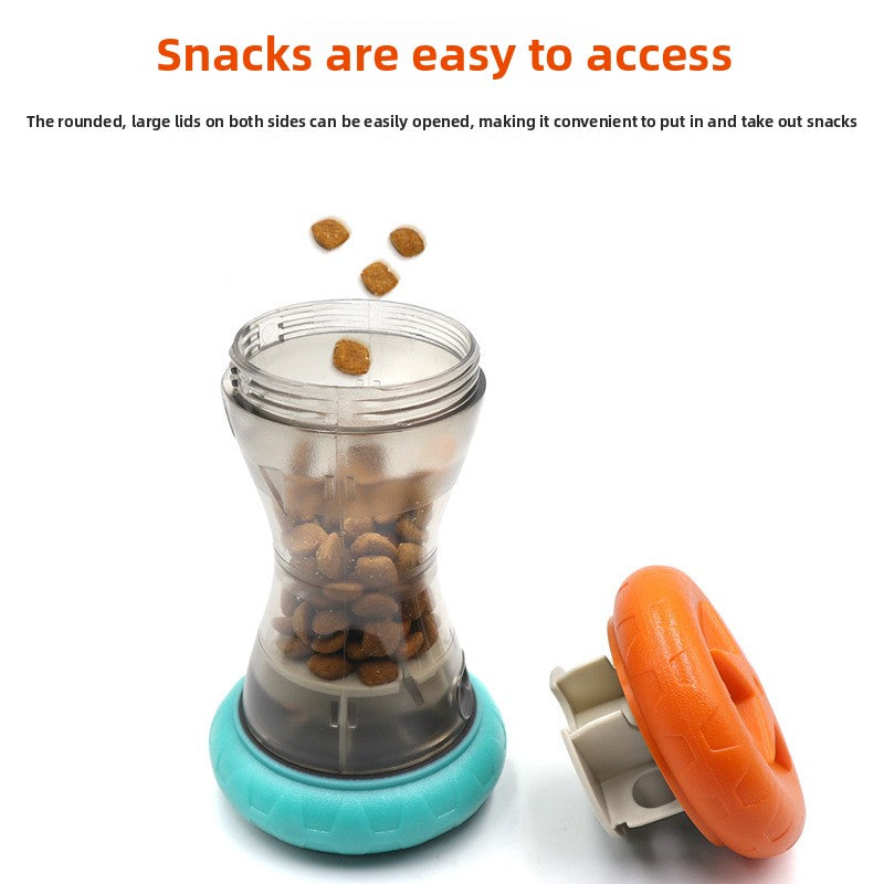 Interactive Pet Dumbbell Food Dispensing Toy
