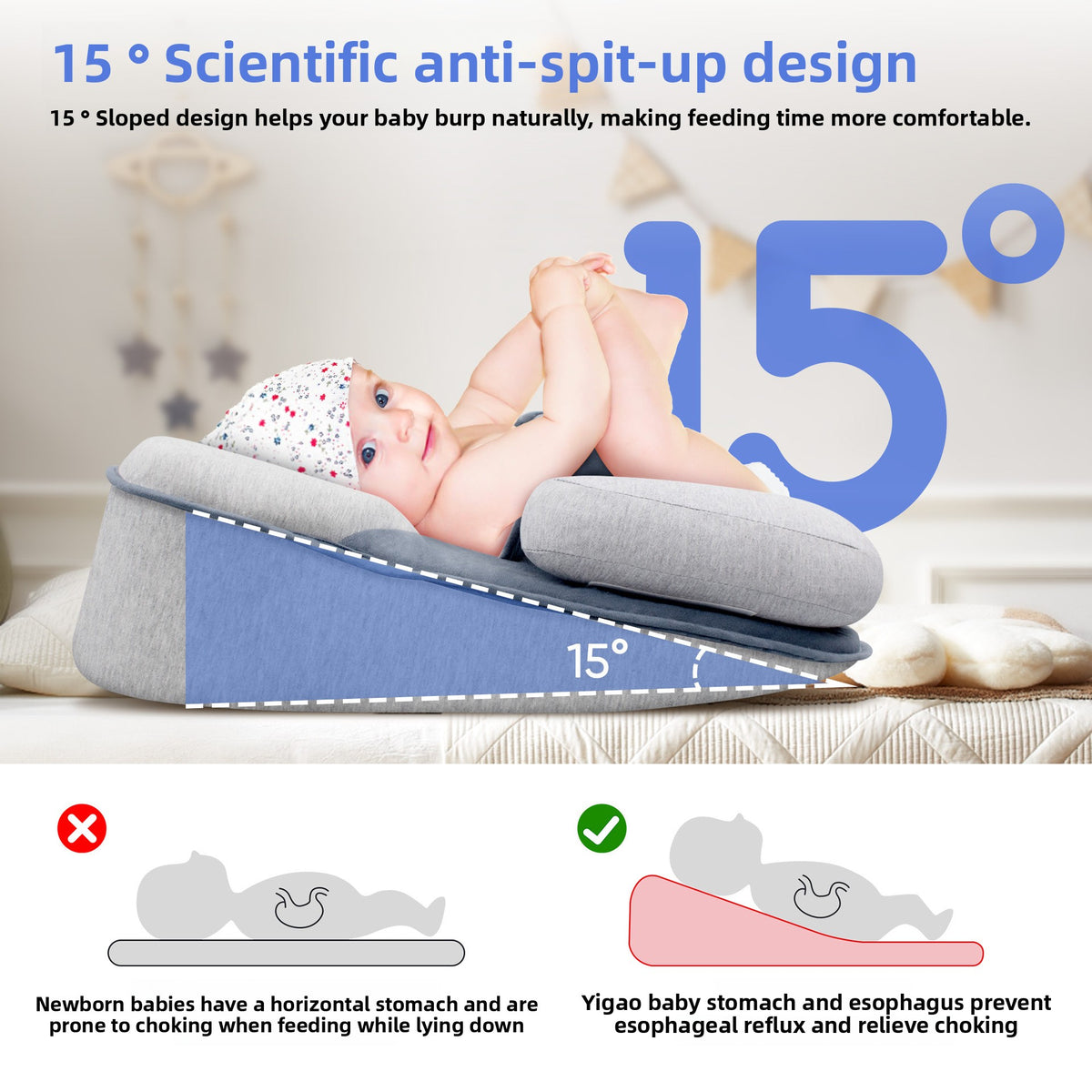 Modal Baby Anti-Spill Feeding Slope Pillow