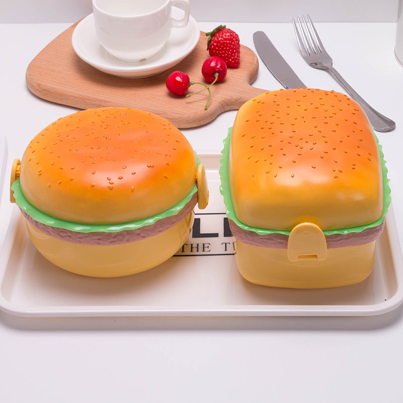 Creative Burger-Shaped Lunch Box for Kids with Fork and Spoon
