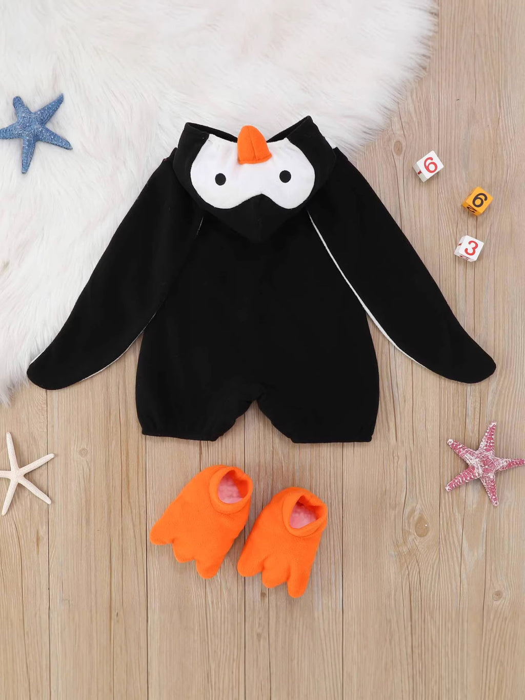 Cartoon Penguin Baby Romper Costume with Shoes