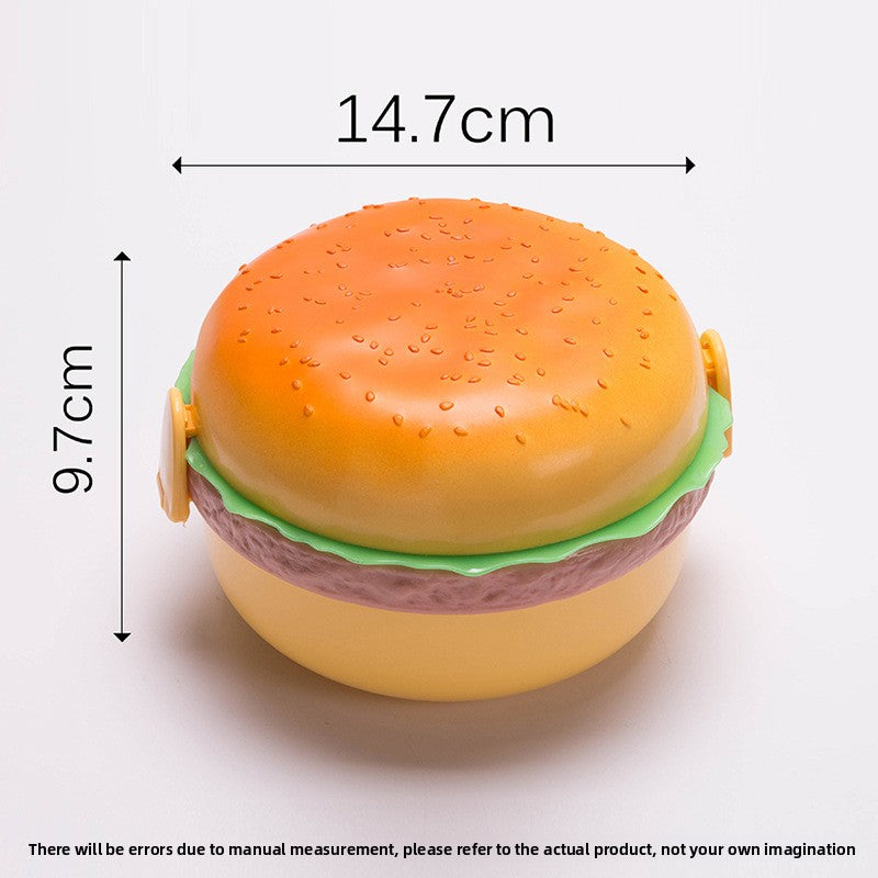 Creative Burger-Shaped Lunch Box for Kids with Fork and Spoon