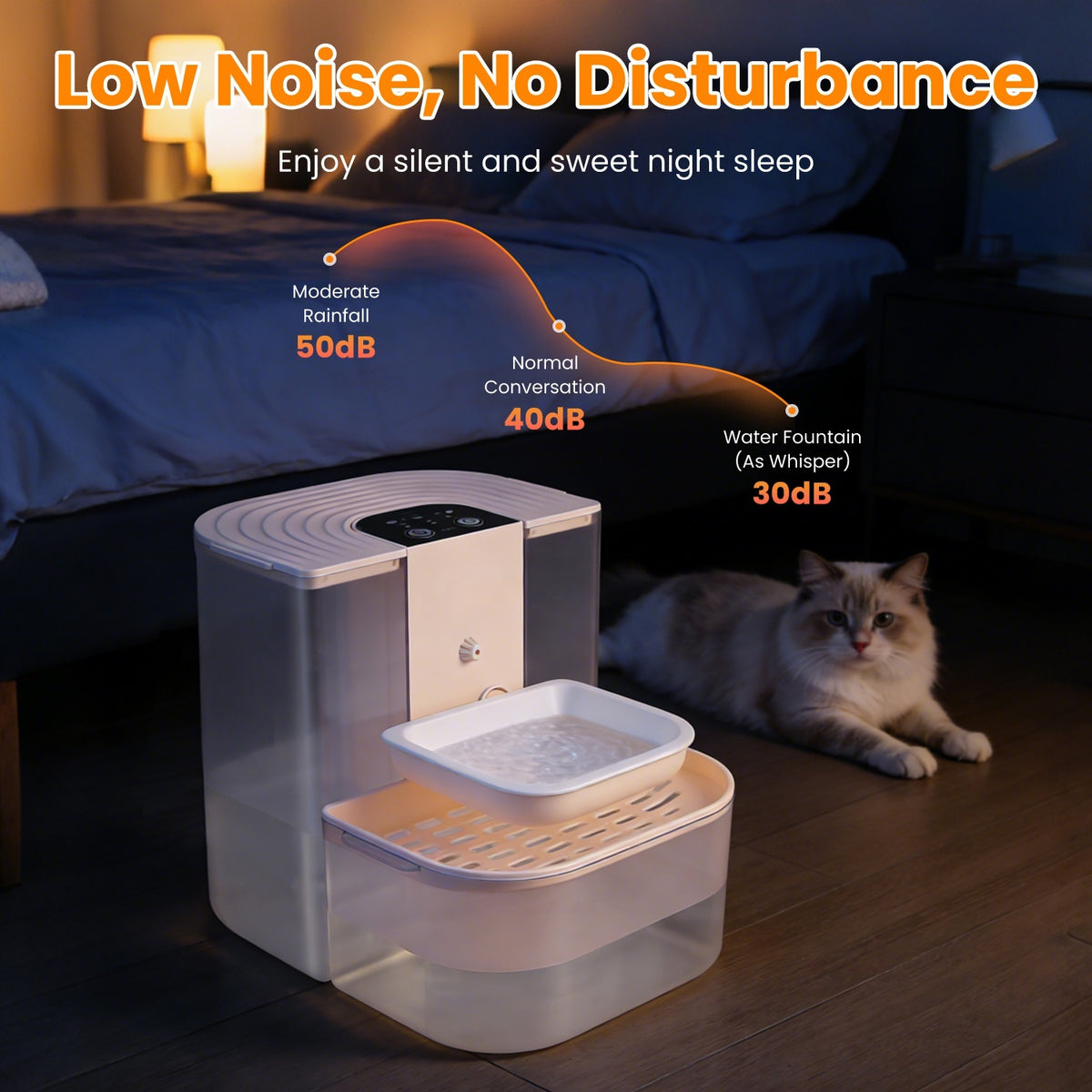 Smart Automatic Pet Water Dispenser, Automatic Pet Water Dispenser with Dual Tank,Dual Tank Filtration 4.5L Cordless Water Fountain with Remote Control for Pets