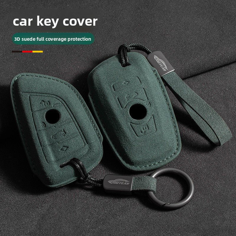 Suede Leather Car Key Cover