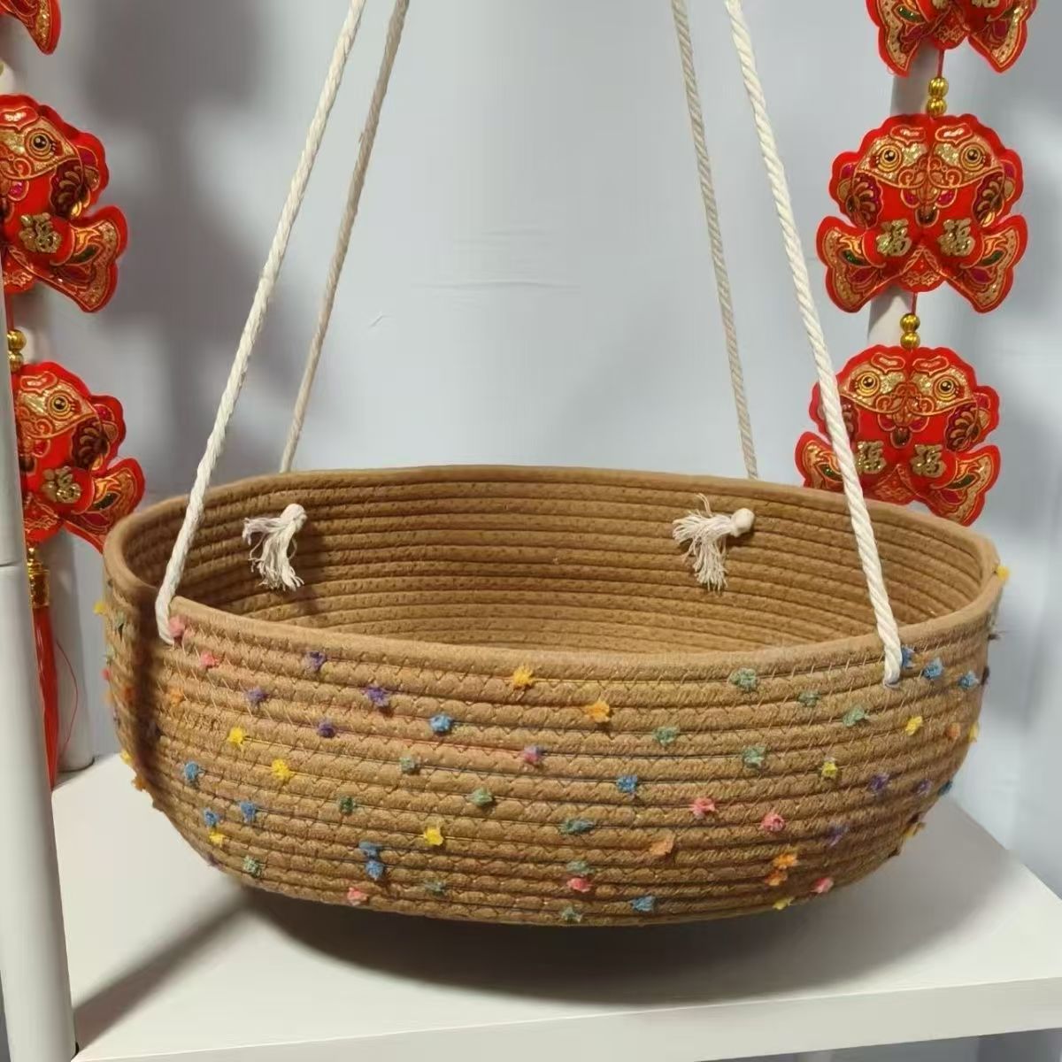 Pure hand woven cat balcony hammock nest hanging swing