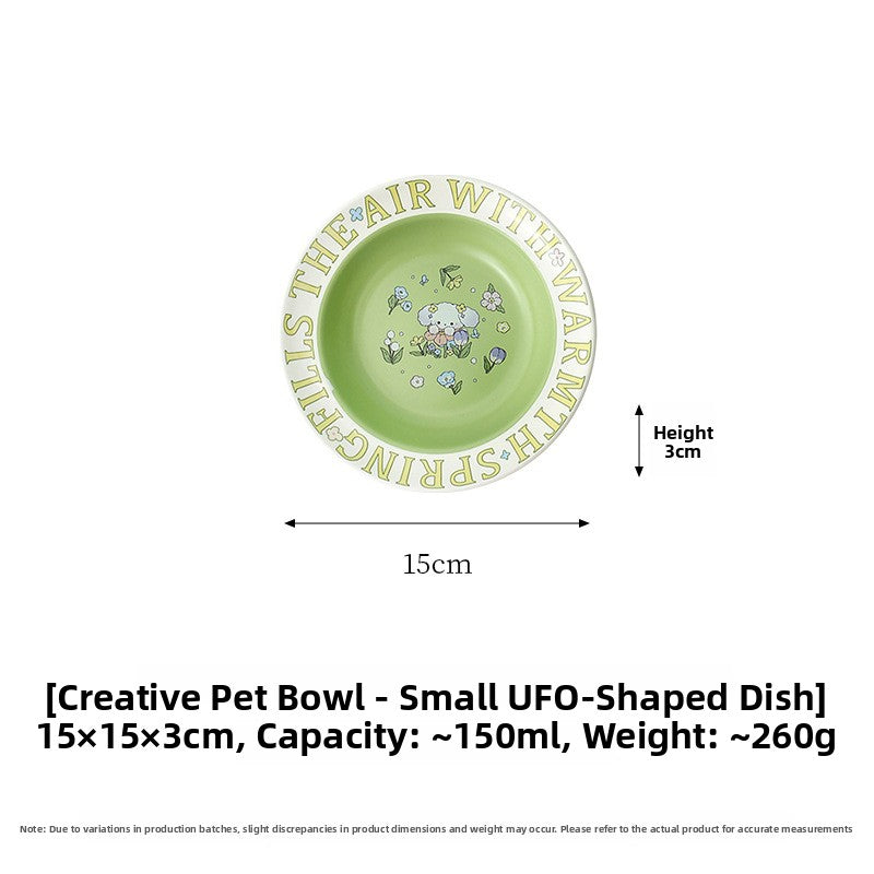 Ceramic Pet Food Bowl with Anti-Spill Design