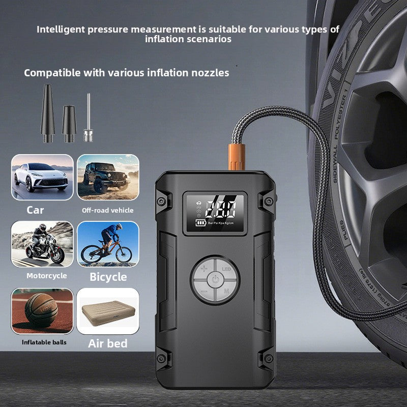 Car Emergency Jump Starter Wireless Air Pump Power Bank 3-in-1