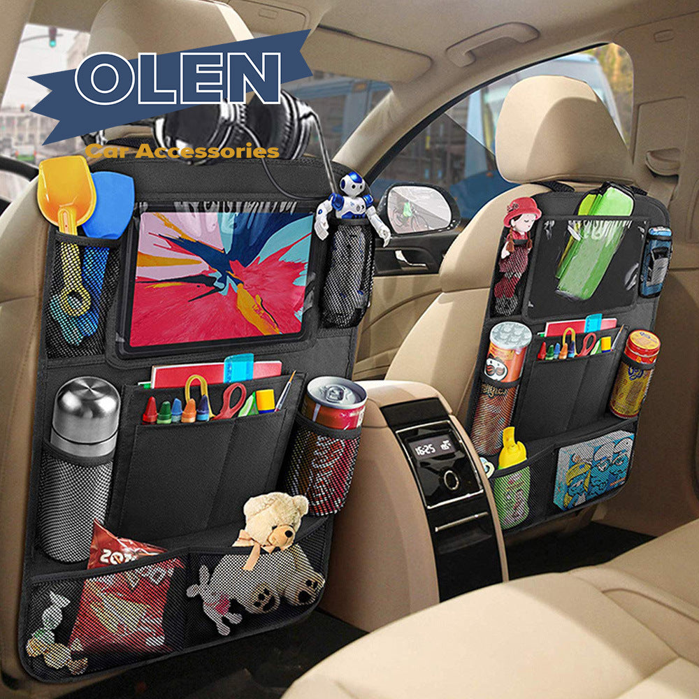 Car Rear Seat Organizer with Tablet Stand and Storage Pockets